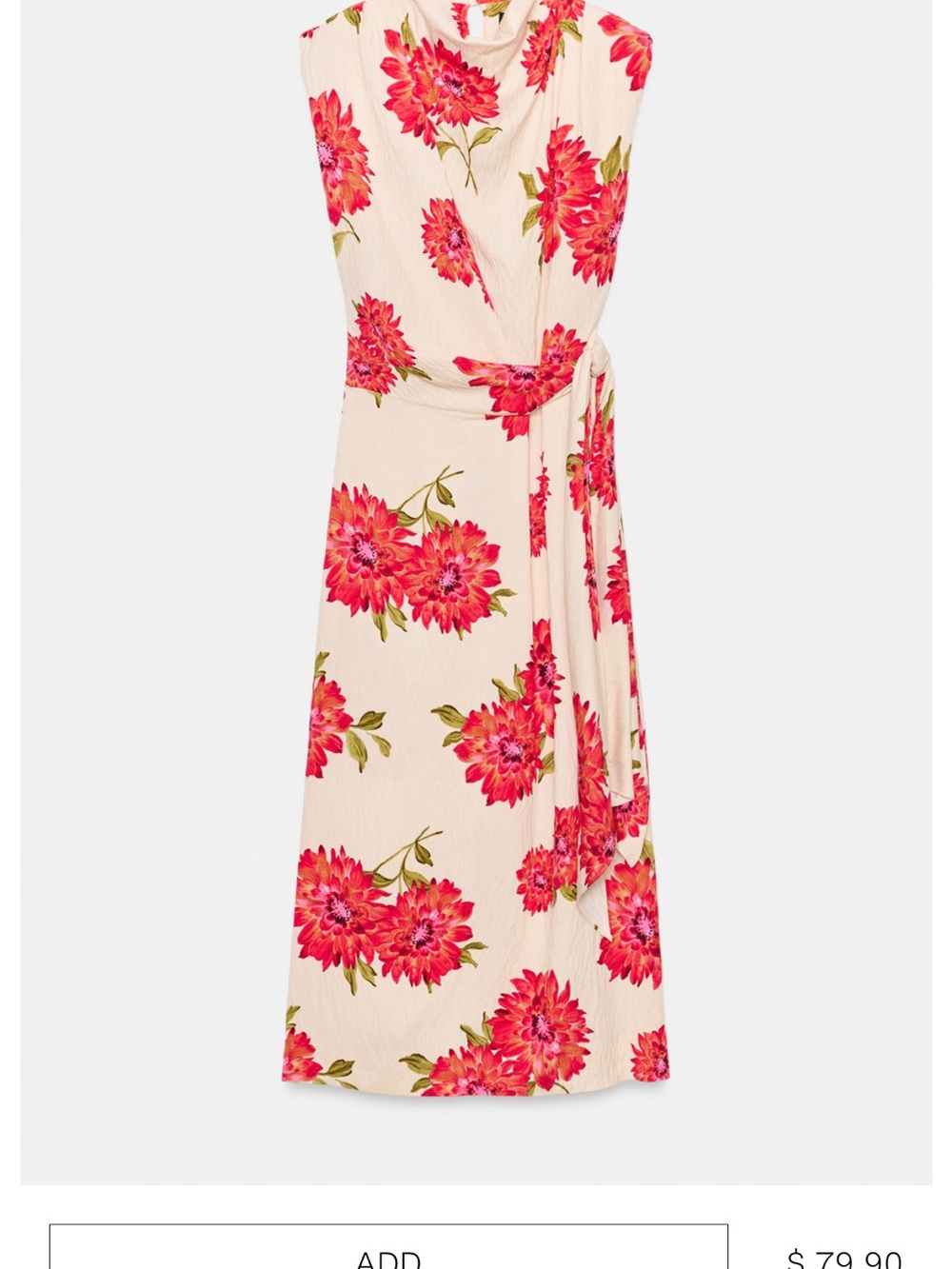 Zara Floral Sleeveless Midi Dress